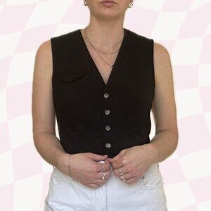 Zara Crop Vest Top Black - Size M